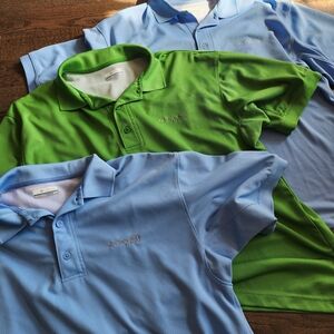 Columbia Light Blue and Green Polo Shirt Set